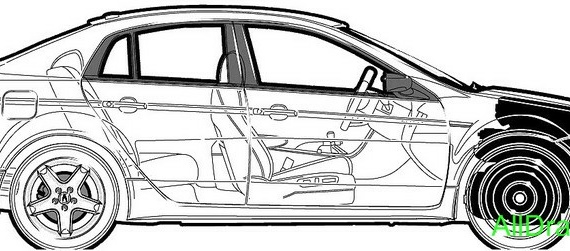 Acura TL (2004) (Акура ТЛ (2004)) - чертежи (рисунки) автомобиля